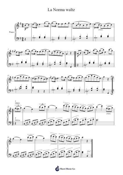 La Norma Waltz Sheet Music by Meineke, C. (arranger)-Arr.Brookecher Nicksie