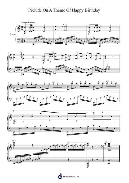 Prelude On A Theme Of Happy Birthday Sheet Music by Hayreed Toutment-Arr.Kyleyy