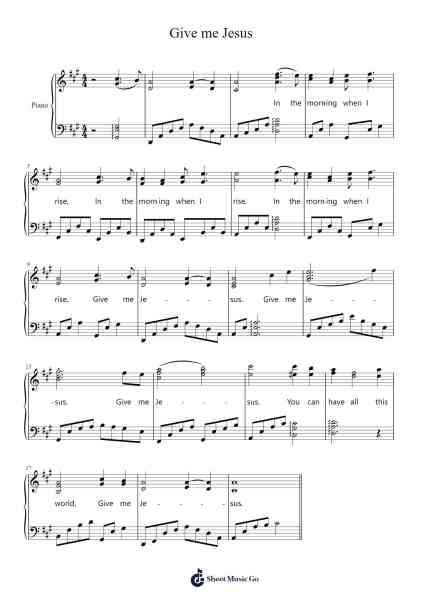 Give me Jesus Sheet Music by African-American Spiritual-Arr.Sawoolf Phylhale