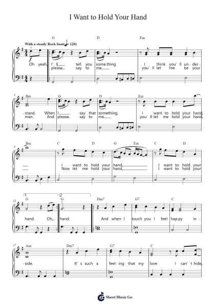 I Want to Hold Your Hand Sheet Music by The Beatles-Arr.Gunsea Holmesbob