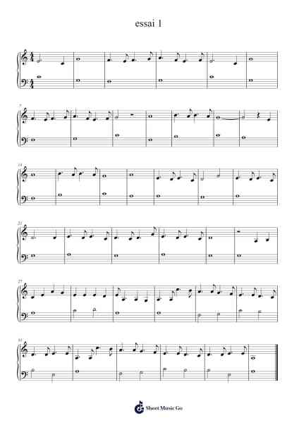 essai 1 Sheet Music by jim3000-Arr.Ianlay Hullee
