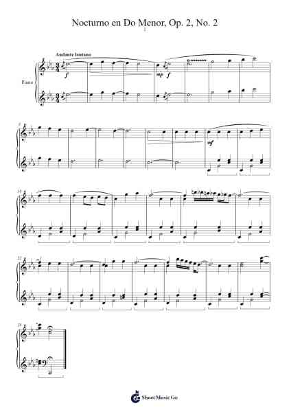 Nocturne in C Minor, Op. 2, No. 2 Sheet Music by Frankey Lorenzo Almonte-Arr.Websjean Hodgdre