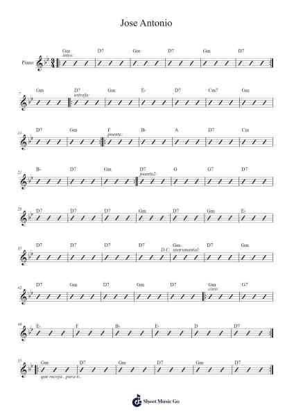Jose Antonio Sheet Music by Eva Ayllon-Arr.Juddnice