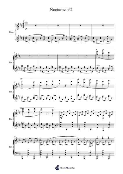 Nocturne No. 2 Sheet Music by Dunnlace-Arr.Quenram