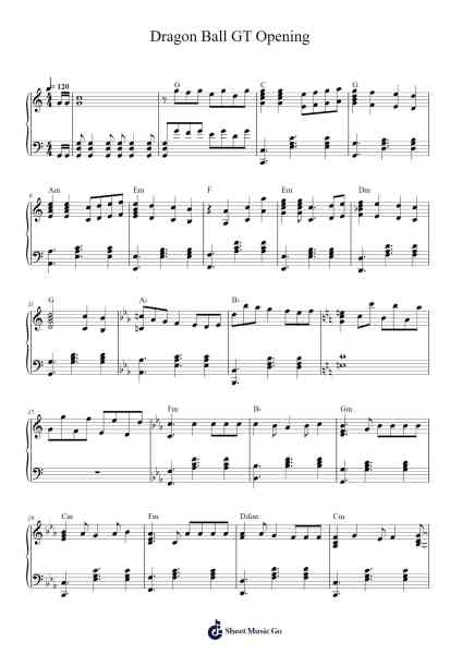 Dragon Ball GT Opening Sheet Music by Unknown author-Arr.Nelrist Hornrias