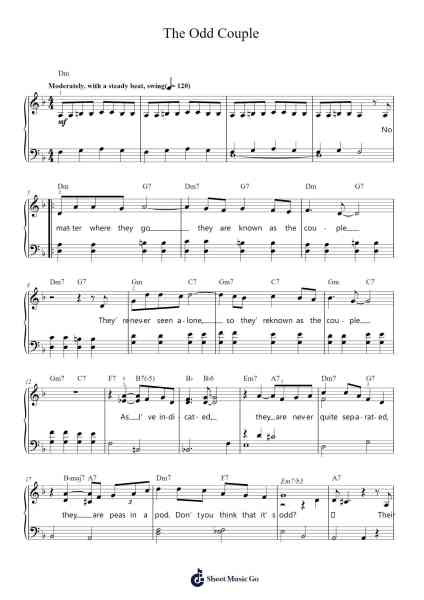 The Odd Couple Sheet Music by Neal Hefti-Arr.Ukuk Behill