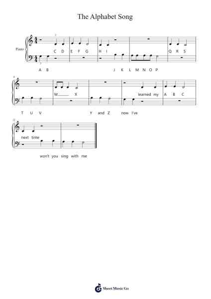 The Alphabet Song Sheet Music by Traditional American-Arr.Odefred