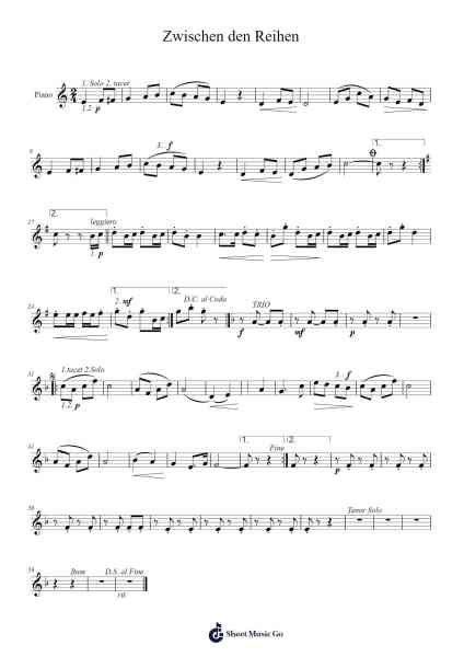 Zwischen den Reihen Sheet Music by Bernd Braunstein-Arr.Muleif Jordawn