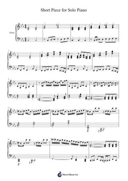 Short Piece for Solo Piano Sheet Music by Ferbins-Arr.Shellay