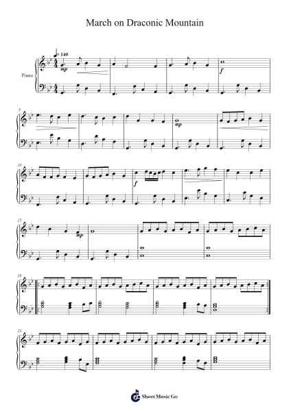 March on Draconic Mountain Sheet Music by Andrew Peters-Arr.O'Caper