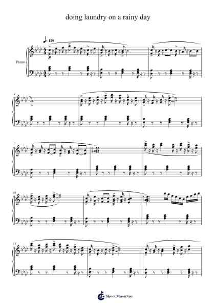 doing laundry on a rainy day Sheet Music by Asger Rosendal Thorn-Arr.Davehan