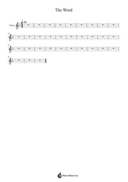 The Word Sheet Music by -Arr.Irvier Springle
