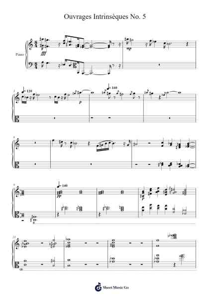 Ouvrages Intrinsèques No. 5, Unknown Red Pubdiscupti Entity Op. 238 Sheet Music by Manlass-Arr.Dickbryce Biien