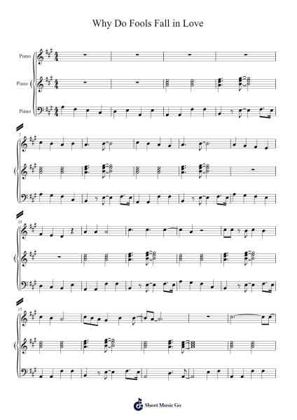 Why Do Fools Fall in Love Sheet Music by -Arr.Crotiane Shawshop