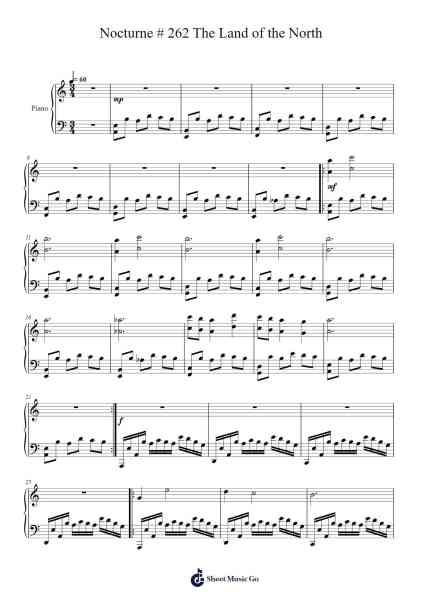 Nocturne # 262 The Land of the North Sheet Music by Ronald Karle-Arr.Cofearl