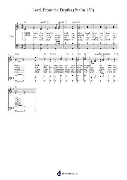 Lord, From the Depths (Psalm 130) Sheet Music by Hugh Wilson-Arr.Maclup