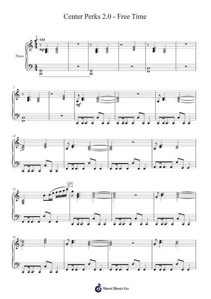 Center Perks 2.0 - Free Time Sheet Music by Oli Wood-Arr.Lytckey Comnel