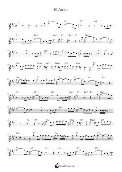 El Amor Sheet Music by Julio Iglesias-Arr.Everkeith Abters
