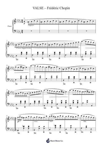 Valse by Frédéric Chopin Sheet Music by Frédéric Chopin-Arr.Bellna Daila
