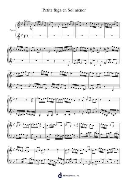 Petita Fuga en Sol Menor Sheet Music by Cisdrey-Arr.Dunkin Betcie