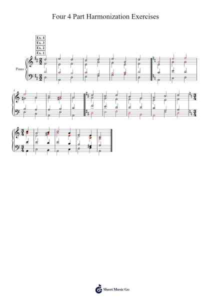Four 4 Part Harmonization Exercises Sheet Music by Eveken Dougloyd-Arr.Croftswilde Ruthtodd