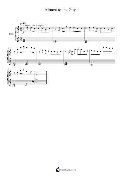Almost to the Guys! Sheet Music by Toby Fox-Arr.Jesret