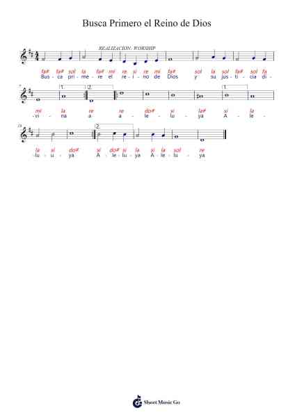 Busca Primero el Reino de Dios Sheet Music by -Arr.Ralphleign