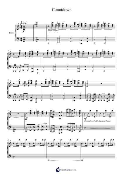 Countdown (UK Game Show) Theme & Clock Sheet Music by William Alan Hackshaw-Arr.Vioo'neil