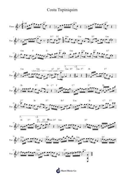 Costa Tupiniquim Sheet Music by Joejosh Demptout-Arr.Robn