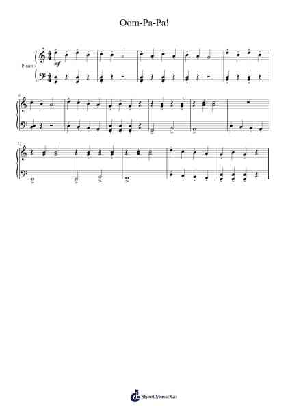 Oom-Pa-Pa! Sheet Music by -Arr.Noahsweet