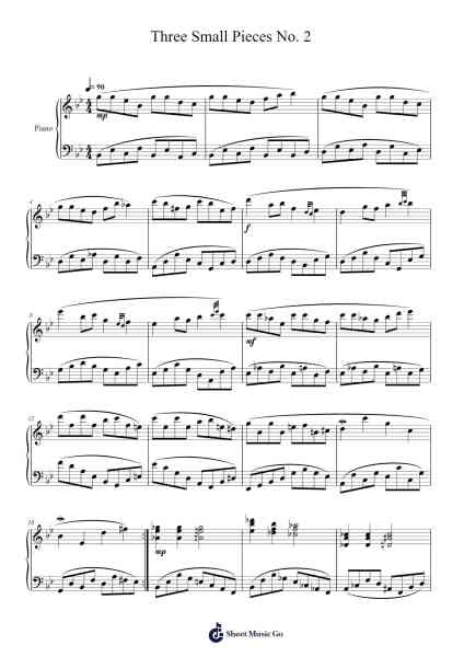 Three Small Pieces No. 2 Sheet Music by Jamesstone-Arr.Thodorece