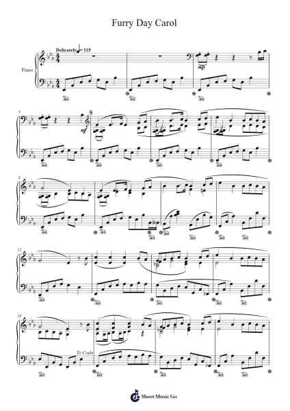 Furry Day Carol Sheet Music by Richard Syner-Arr.Cybing Gilldrew