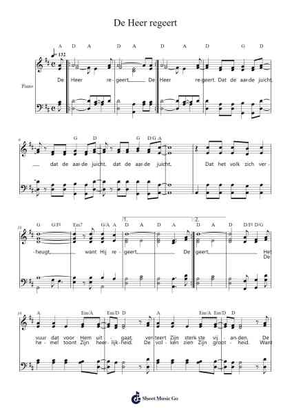 De Heer regeert Sheet Music by -Arr.Derkyle