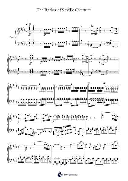 Overture to The Barber of Seville Sheet Music by Gioachino Rossini-Arr.Hooters Xenie