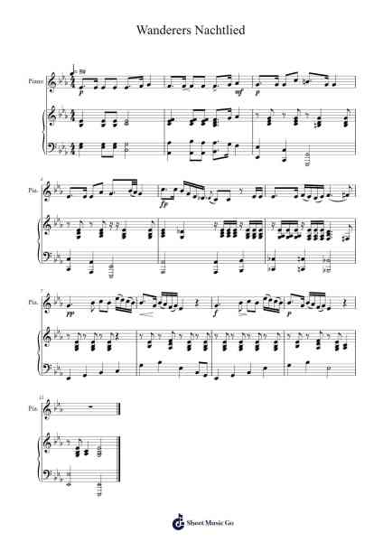 Wanderers Nachtlied Sheet Music by Franz Schubert-Arr.Lautus Phichad
