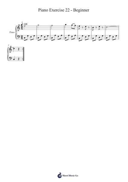 Piano Exercise 22 - Beginner Sheet Music by Bột Năng Động-Arr.Rocius