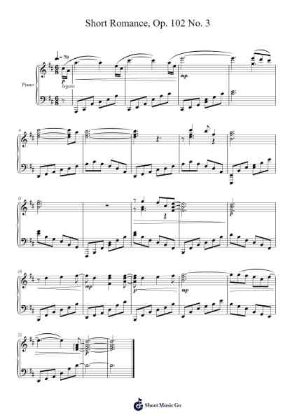 Short Romance Op. 102 No. 3 Sheet Music by Brightfrances-Arr.Nonings Baclair
