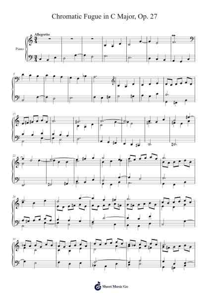 Chromatic Fugue in C Major, Op. 27 Sheet Music by Daitrid Piersliam-Arr.Mickmin