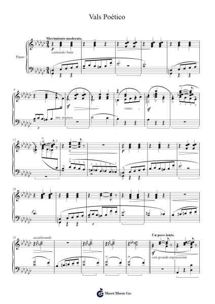 Vals Poético Sheet Music by Felipe Villanueva-Arr.Clylogg Brarie