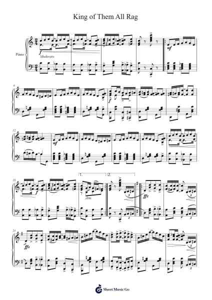 King of Them All Rag Sheet Music by William Murray Simpson-Arr.Quintle