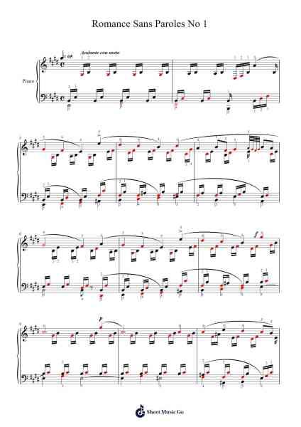 Romance Sans Paroles No 1 Sheet Music by Felix Mendelssohn-Arr.Gekeith Fordkiel