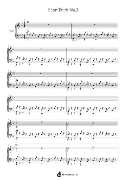 Short Etude No.3 Sheet Music by hilelahiahu20-Arr.Bunharine Coftroy