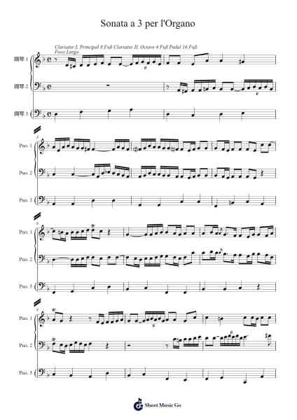 Sonata a 3 per l'Organo Sheet Music by Johann Gottlieb Janitsch-Arr.Derlian Sumeo