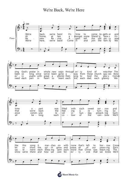We're Back, We're Here Sheet Music by Orfunk Grocroft-Arr.Quingar