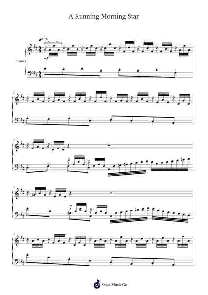 A Running Morning Star Sheet Music by Toursbur-Arr.Bardries Popelroy