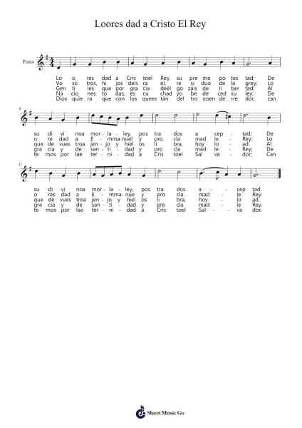 Loores dad a Cristo El Rey Sheet Music by E. Perronet/O. Holden-Arr.Blanes Poyale