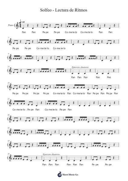Solfeo - Lectura de Ritmos Sheet Music by graficoalexg-Arr.Hughmand