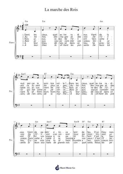 La marche des Rois Sheet Music by Jean-Baptiste Lully-Arr.Carlphrey
