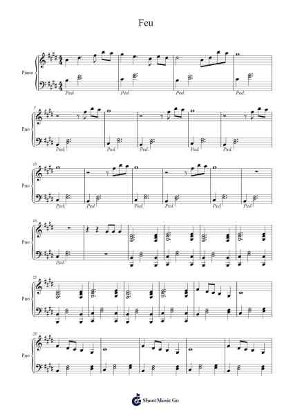 Feu Sheet Music by Poupie-Arr.Blithediah