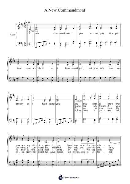 A New Commandment Sheet Music by Aniceto Nazareth/Andrew Moore-Arr.Markxy